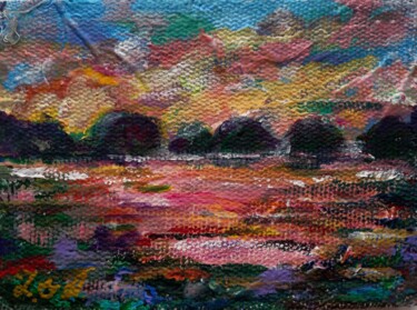 Картина под названием "flower meadow" - Зиля Ахметова, Подлинное произведение искусства, Акрил Установлен на Деревянная рама…