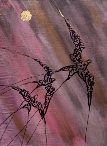 Картина под названием "Flight" - Зиля Ахметова, Подлинное произведение искусства, Акрил Установлен на Деревянная рама для но…