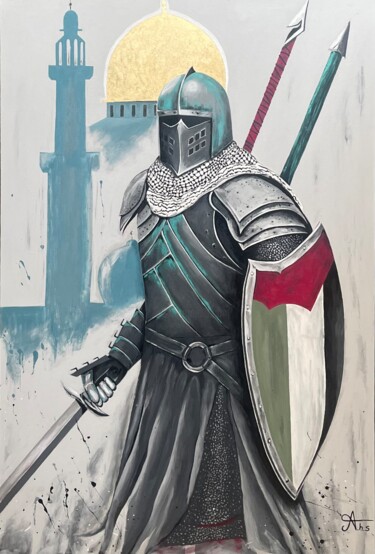Schilderij getiteld "The true warrior" door Ahs, Origineel Kunstwerk, Acryl