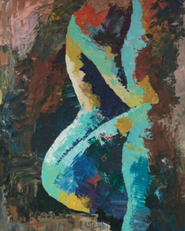 Pintura intitulada "The Naked Thought" por Ahsan Ali, Obras de arte originais, Óleo