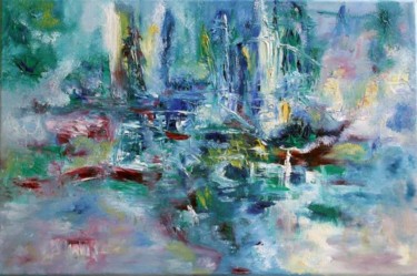 Painting titled "Reflets" by Dominique Ah-Thon, Original Artwork