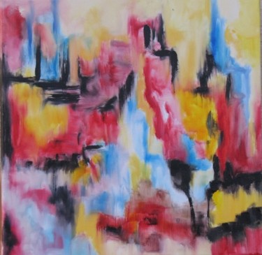 Painting titled "Jazz City" by Dominique Ah-Thon, Original Artwork