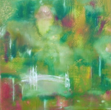 Peinture intitulée "Promenade à Giverny" par Dominique Ah-Thon, Œuvre d'art originale