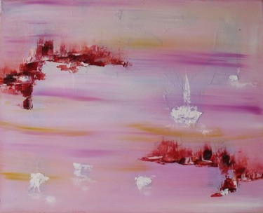 Painting titled "Horizon rose" by Dominique Ah-Thon, Original Artwork