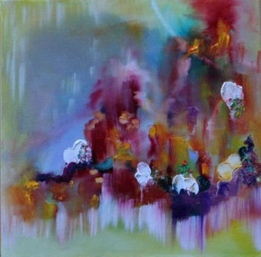 Painting titled "Trouver les coeurs" by Dominique Ah-Thon, Original Artwork