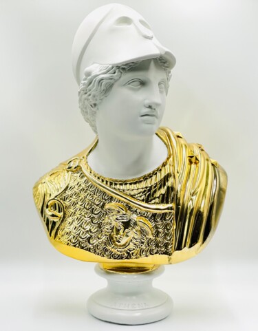 Sculptuur getiteld "Gold Plated Athena" door Ahu Didem Kaya, Origineel Kunstwerk, Acryl