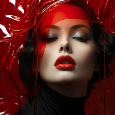 Digitale Kunst getiteld "Red Lips" door Jérôme Mettling, Origineel Kunstwerk, 2D Digital Work