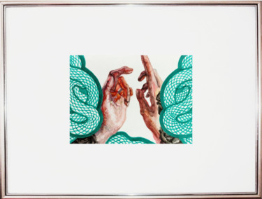 Snakes and hands Peinture intitulée "Snakes and hands" par Aia, Œuvre d'art originale, Aquarelle
