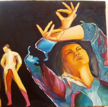 Pintura titulada "TEMPERAMENTO" por Aicha Iglesias, Obra de arte original