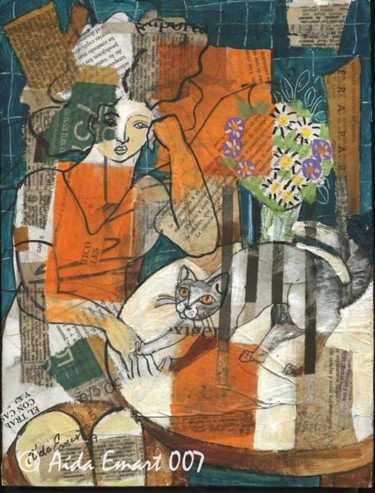 Pintura titulada "Matisse Homage with…" por Aida Emart, Obra de arte original, Oleo