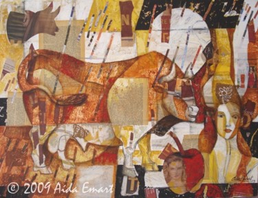 Pintura titulada "Toro Enamorado" por Aida Emart, Obra de arte original, Oleo