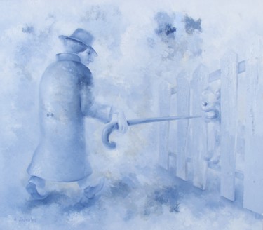 Pintura intitulada "fence" por Aigars Zalkalns, Obras de arte originais, Óleo