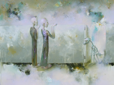Картина под названием "fence 3" - Aigars Zalkalns, Подлинное произведение искусства, Масло