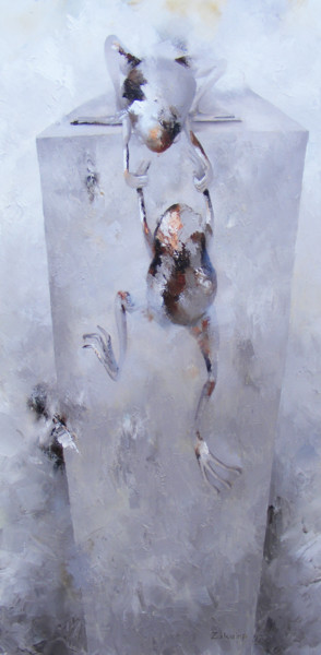 Картина под названием "frogs" - Aigars Zalkalns, Подлинное произведение искусства, Масло