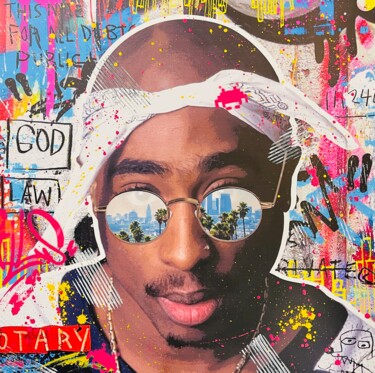 Painting titled "2pac" by Aiiroh, Original Artwork, Acrylic