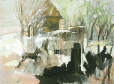 Painting titled "Spring-like" by Aija Balina, Original Artwork, Oil