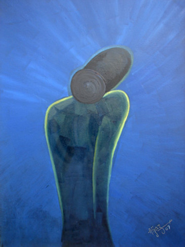 Painting titled "Solitude" by Aijaz Qaisar, Original Artwork