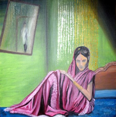 Painting titled "Bride" by Aijaz Qaisar, Original Artwork