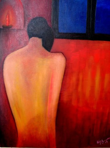 Painting titled "Solitude" by Aijaz Qaisar, Original Artwork