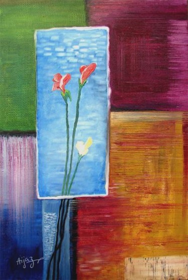 Painting titled "Corporate Flowers" by Aijaz Qaisar, Original Artwork