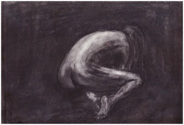 Pintura intitulada "Nude woman" por Aikaterine Rousake, Obras de arte originais, Carvão