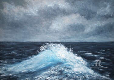 Painting titled "Wave" by Ailen Tarlev, Original Artwork, Oil