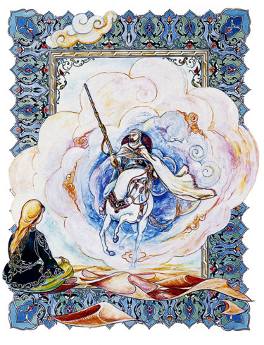 Peinture intitulée "3-aili-sadek-cavali…" par Sadek Aïli, Œuvre d'art originale