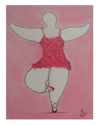 Peinture intitulée "BALLERINE ROSE" par Ludovic Rinaudo, Œuvre d'art originale, Huile