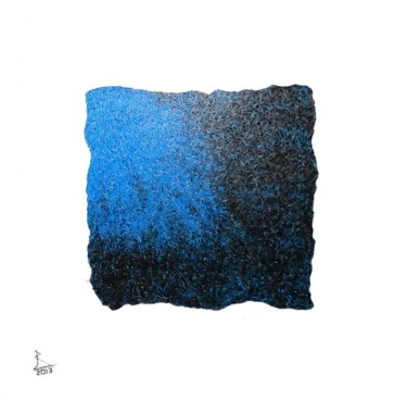 Peinture intitulée "Blue square 1600cm²" par Ludovic Rinaudo, Œuvre d'art originale, Huile
