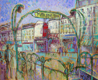 Painting titled "Le Moulin rouge à P…" by Aimé Venel, Original Artwork