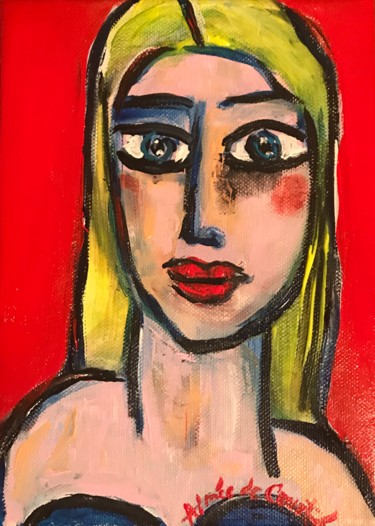Peinture intitulée "La fille que tu fai…" par Aimée De Courtozé, Œuvre d'art originale
