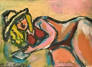 Painting titled "Série Les Baigneuse…" by Aimée De Courtozé, Original Artwork, Acrylic