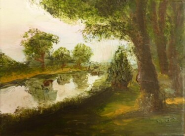Painting titled "Am Fluss,2007" by Aimee-Josephine, Original Artwork, Oil