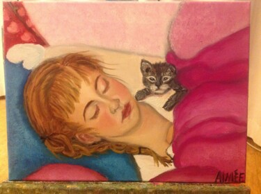 Painting titled "Sleeping Beauty" by Aimee-Josephine, Original Artwork, Oil