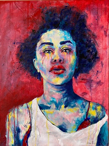 Painting titled "Bia" by Aimee Maschhoff, Original Artwork, Acrylic Mounted on Wood Stretcher frame