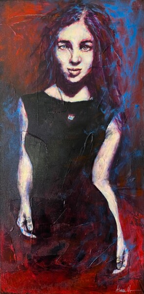 Painting titled "Figure 1" by Aimee Maschhoff, Original Artwork, Acrylic Mounted on Wood Stretcher frame