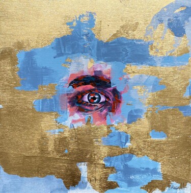 Ζωγραφική με τίτλο "ES 2" από Aimee Maschhoff, Αυθεντικά έργα τέχνης, Ακρυλικό Τοποθετήθηκε στο Ξύλινο πάνελ