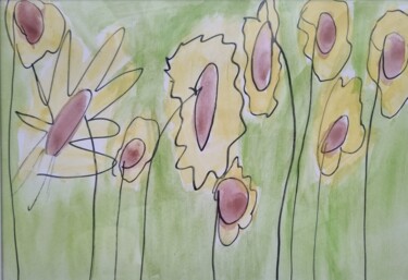 绘画 标题为“Tournesols” 由Aïna Aubry, 原创艺术品, 水粉
