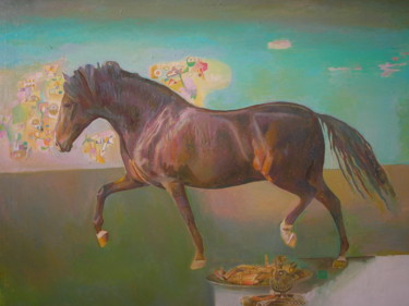 Pintura intitulada "Horse" por Ainagul Isaeva, Obras de arte originais, Óleo