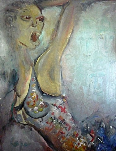 Painting titled "Angst" by Aina Ciceniene, Original Artwork, Oil