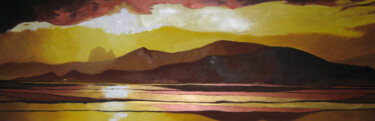 Painting titled "Atardecer" by Ainhoa Toyos, Original Artwork, Oil Mounted on Wood Stretcher frame