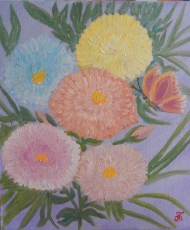 Schilderij getiteld "Летние цветы" door Anatolii Prokhorov, Origineel Kunstwerk, Olie