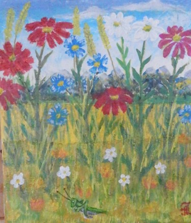 Schilderij getiteld "Полевые цветы." door Anatolii Prokhorov, Origineel Kunstwerk, Olie