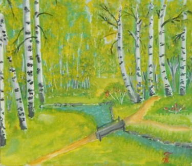 Pintura titulada "БЕРЕЗОВАЯ РОЩА" por Anatolii Prokhorov, Obra de arte original, Oleo