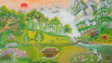 Peinture intitulée "Утро в красочном уг…" par Anatolii Prokhorov, Œuvre d'art originale, Huile