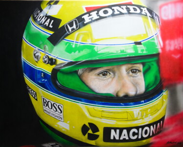 Картина под названием "„Ayrton Senna“ - Mc…" - Airbrush-Meckel, Подлинное произведение искусства, Аэрограф