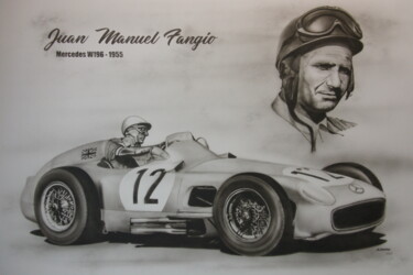 Schilderij getiteld "„Juan Manuel Fangio…" door Airbrush-Meckel, Origineel Kunstwerk, Airbrush