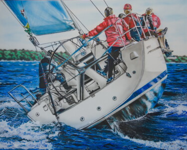 Pintura intitulada "Sailing" por Airbrush-Meckel, Obras de arte originais, Aerógrafo
