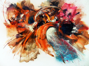 Painting titled "Tableau abstrait bo…" by Airgone, Original Artwork, Spray paint
