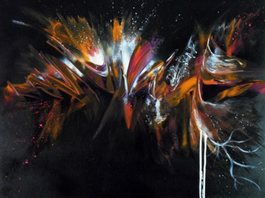 Pittura intitolato "Tableau abstrait bo…" da Airgone, Opera d'arte originale, Spray
